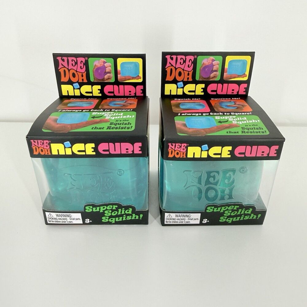 Nee Doh Nice Cube BLUE Schylling Slow Squish Fidget Sensory Toy